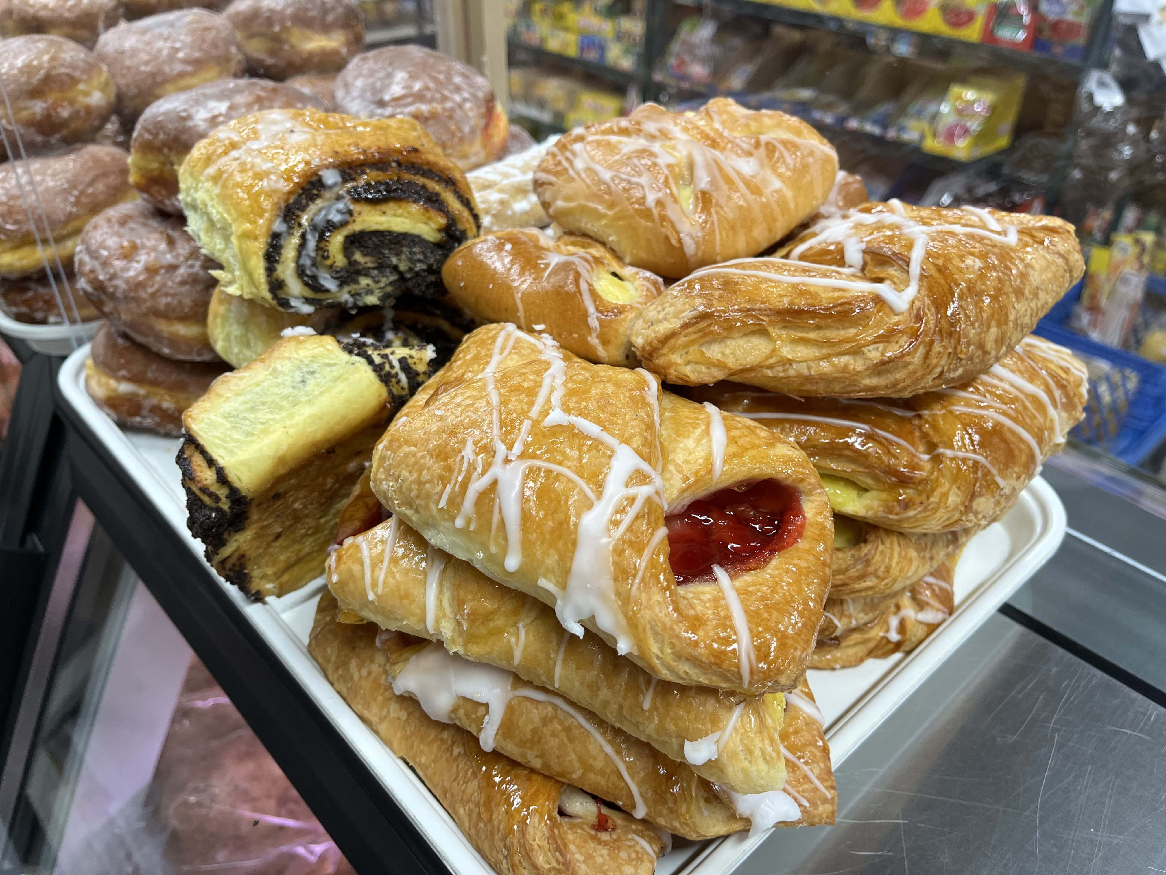 Display of European danishes