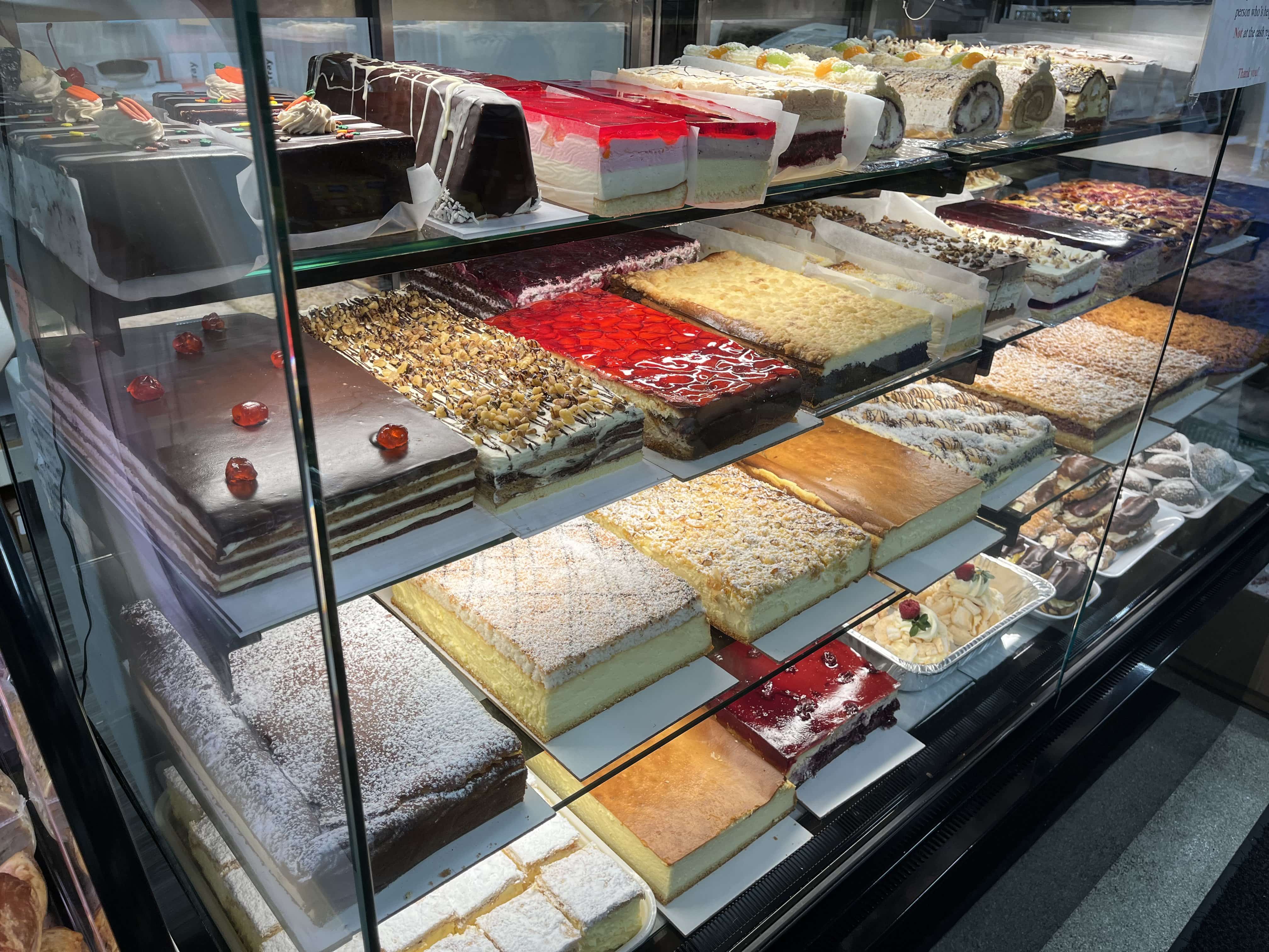 Assorted traditional European cakes and desserts