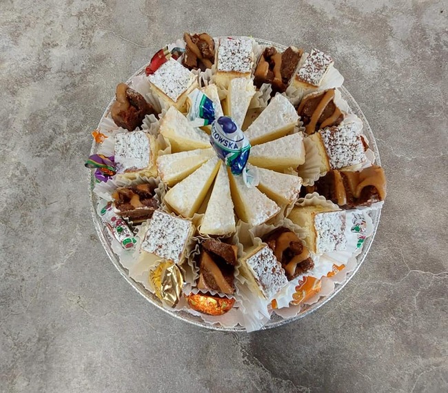 Tray filled with assorted desserts